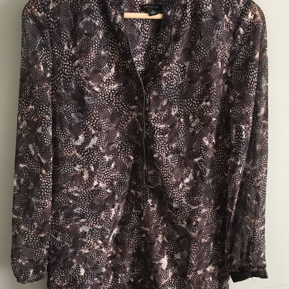Ann Taylor Brown Printed Dress